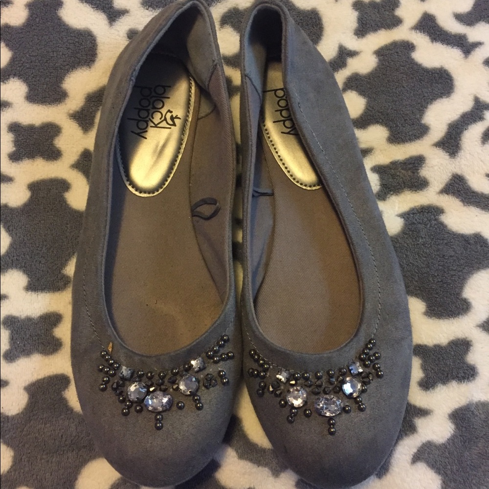 Gray Sparkly Flats